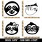 Sloth Hanging Face Smart Glasses Cute Bow Rubber Stamp Set for Stamping Crafting Planners